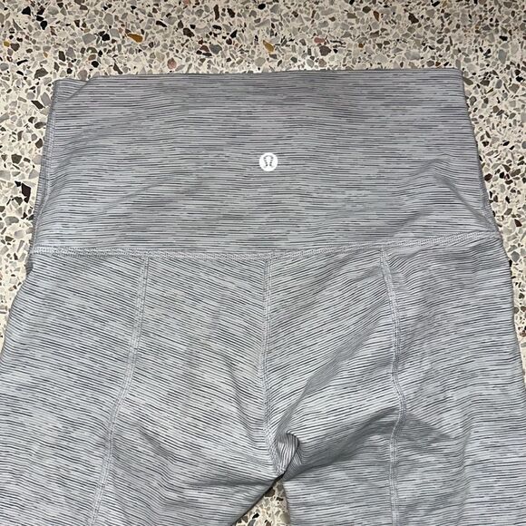 Lululemon white gray grey high rise waist leggings Wunder Under 6 - Picture 1 of 5
